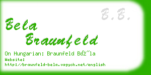 bela braunfeld business card